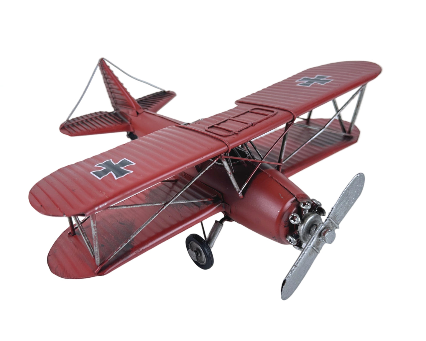 Metal Plane Ornament 30cm Red