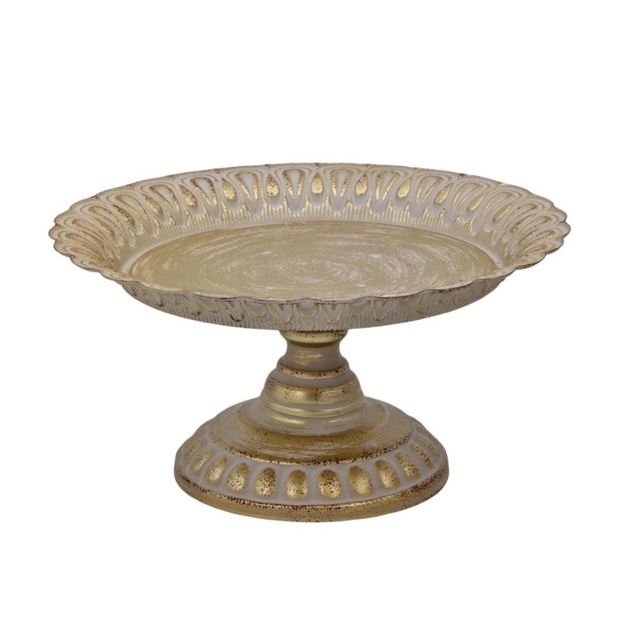 Pedestal Decorative Tray / Cake Stand 18cm in Antique Gold