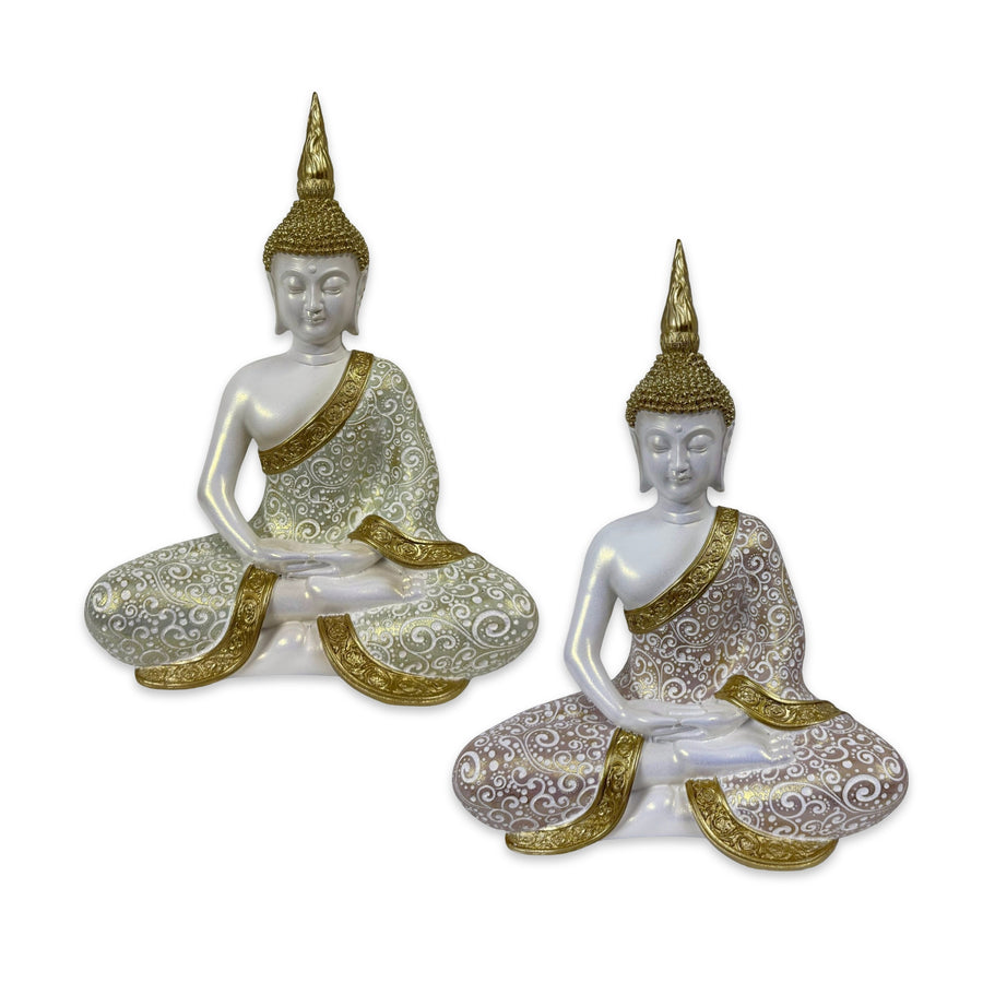 Buddha Statue Assort Set of 2, Multi Colour, 30cm, Poly Resin - SuperSaverAU - view 1