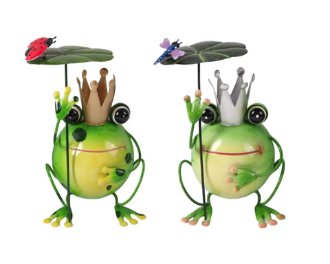 Set 2 Metal Frog Decor Assort, Multi Colour, 24cm, 1kg - SuperSaverAU - view 1