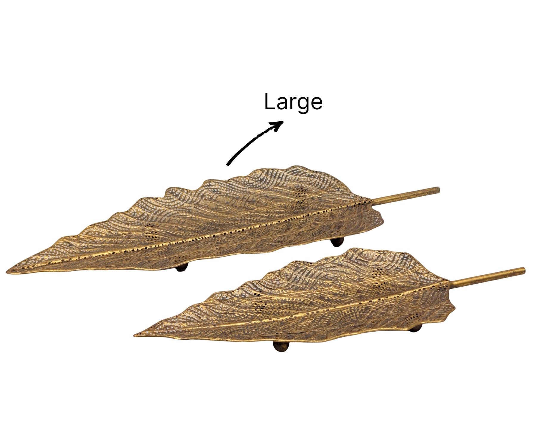 Premium Rustic Gold Metal Leaf Tray – 6 Pack Decorative Serving Trays