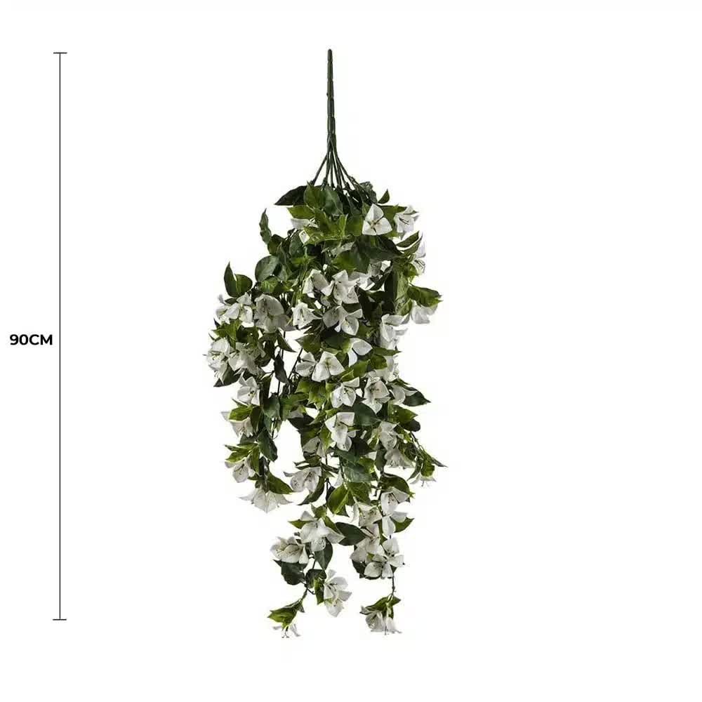 Artificial Bougainvillea Hanging Garland Bush 90cm UV Resistant White Flowers - SuperSaverAU - view 1