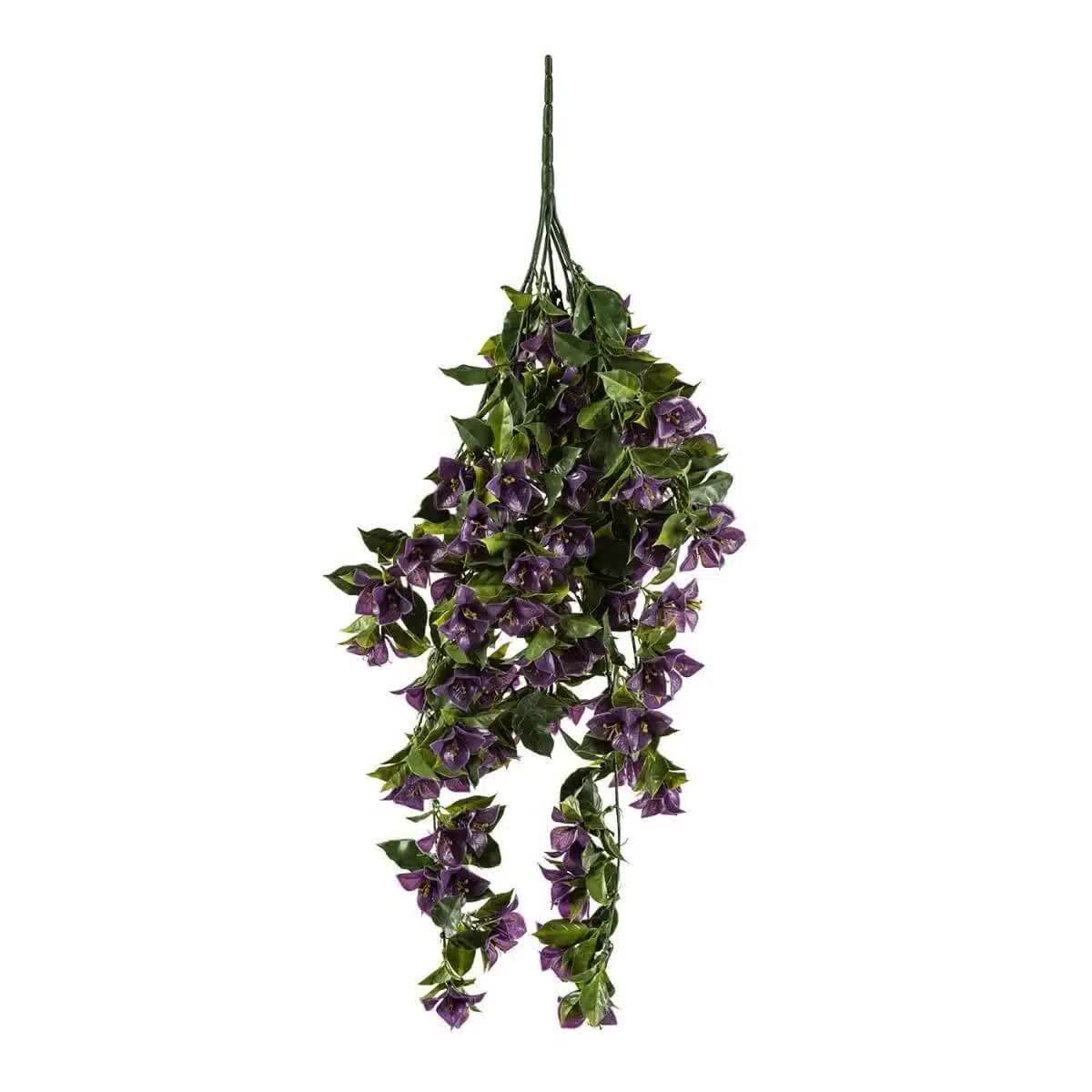 Designer Plants Hanging Artificial Bougainvillea Plant Purple UV Resistant 90cm - SuperSaverAU - view 1