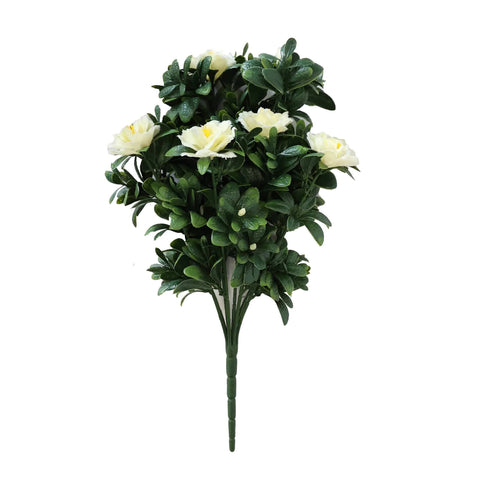 Premium Artificial White Rose Bunch Stem UV Resistant 85cm Long - SuperSaverAU - view 1