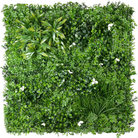 White Oasis Vertical Garden Wall 1m x 1m UV Stable Artificial Greenwall - SuperSaverAU - view 1