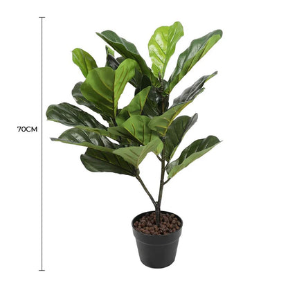 Dense Fiddle Leaf Fig Tree 70cm - Real Touch, No Maintenance, Indoor Use