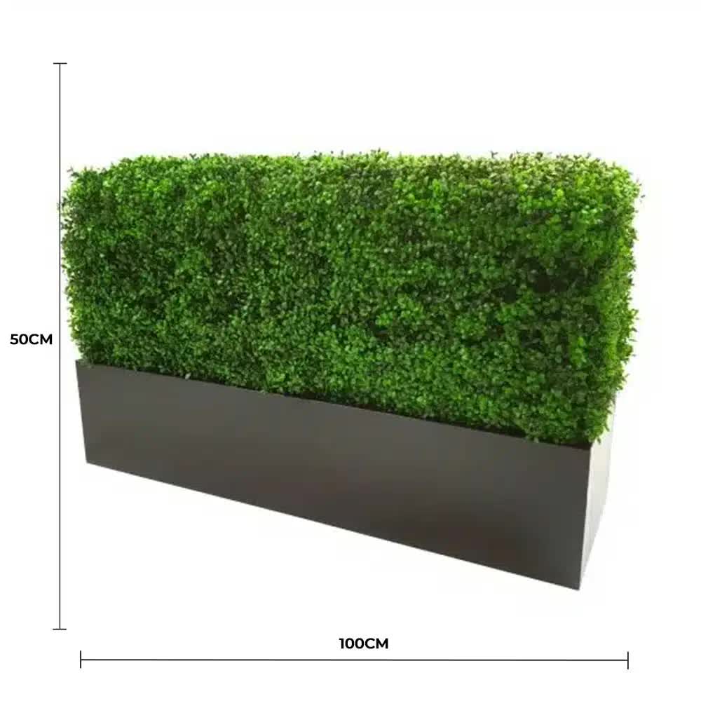 Luxury Deluxe Portable Buxus Artificial Hedge Plant, UV Resistant, 100cm x 50cm x 25cm