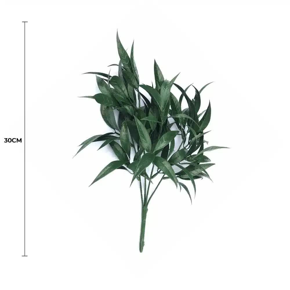 Dark Green Tipped Willow Oak Stem UV Resistant 30cm