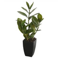 Small Potted Zanzibar 46cm - Realistic Indoor Plant in Black Ceramic Pot - SuperSaverAU - view 1