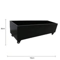 Designer Plants Metal Planter with Wheels 110cm Long, Black, Flat Pack - SuperSaverAU - view 2