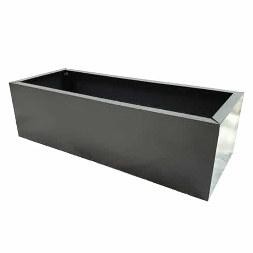Grey Metal Planter 86cm x 34cm x 25cm for Designer Plants, Easy Assembly