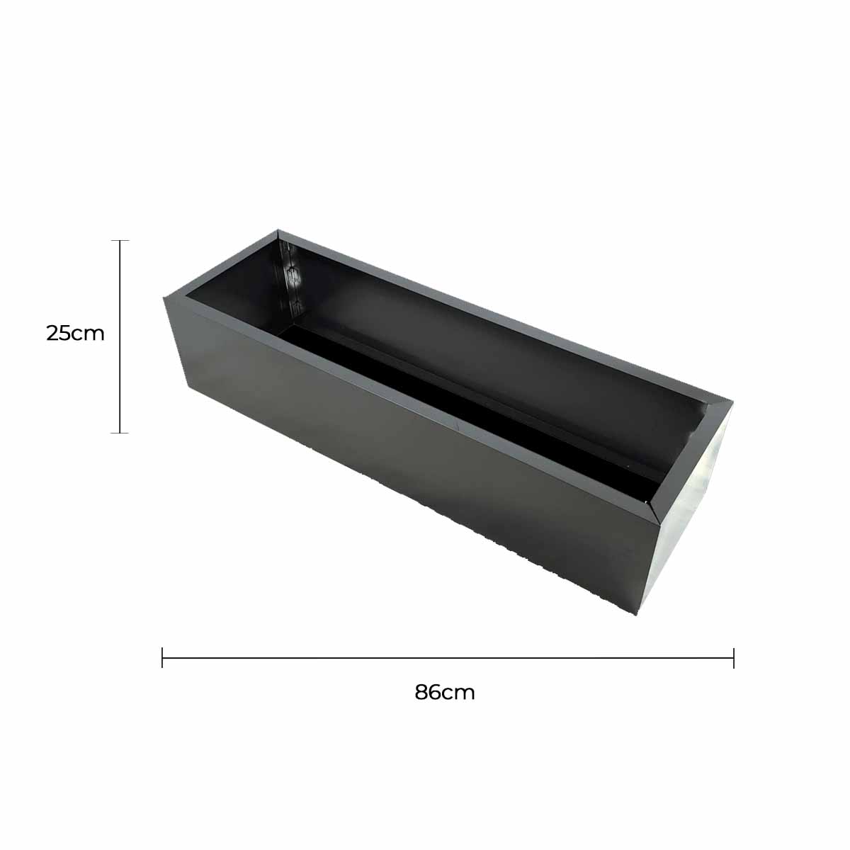 Grey Metal Planter 86cm x 34cm x 25cm for Designer Plants, Easy Assembly