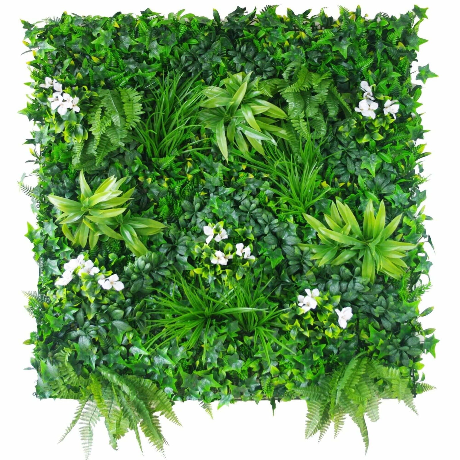 Luxury Snowy White Vertical Garden Wall UV Resistant 100cm x 100cm - Easy Install - SuperSaverAU - view 1