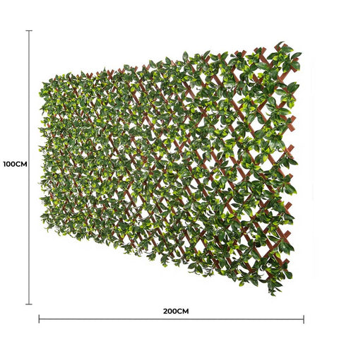 Designer Plants Premium Jasmine Artificial Hedge Trellis 2m x 1m UV Resistant PVC - SuperSaverAU - view 1