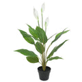 Potted Faux Flowering Peace Lily Plant 95cm - No Maintenance Indoor Decor - SuperSaverAU - view 1