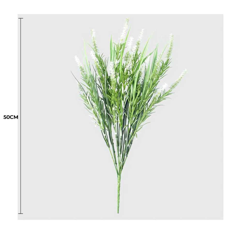 Designer Plants Long Stem White Lavender 50cm UV Resistant - Realistic & Low Maintenance