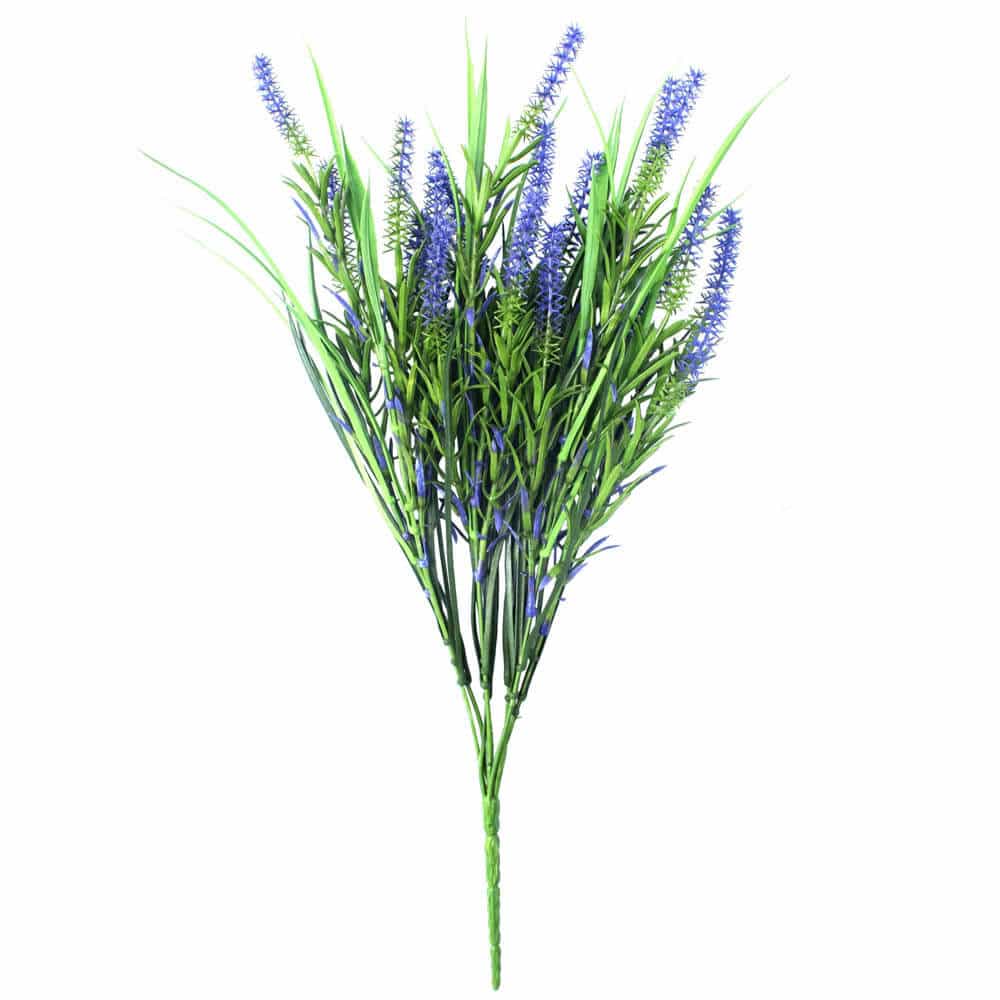 Artificial Lavender Plant - Purple, 50cm Long Stem, UV Resistant, Grassy Foliage