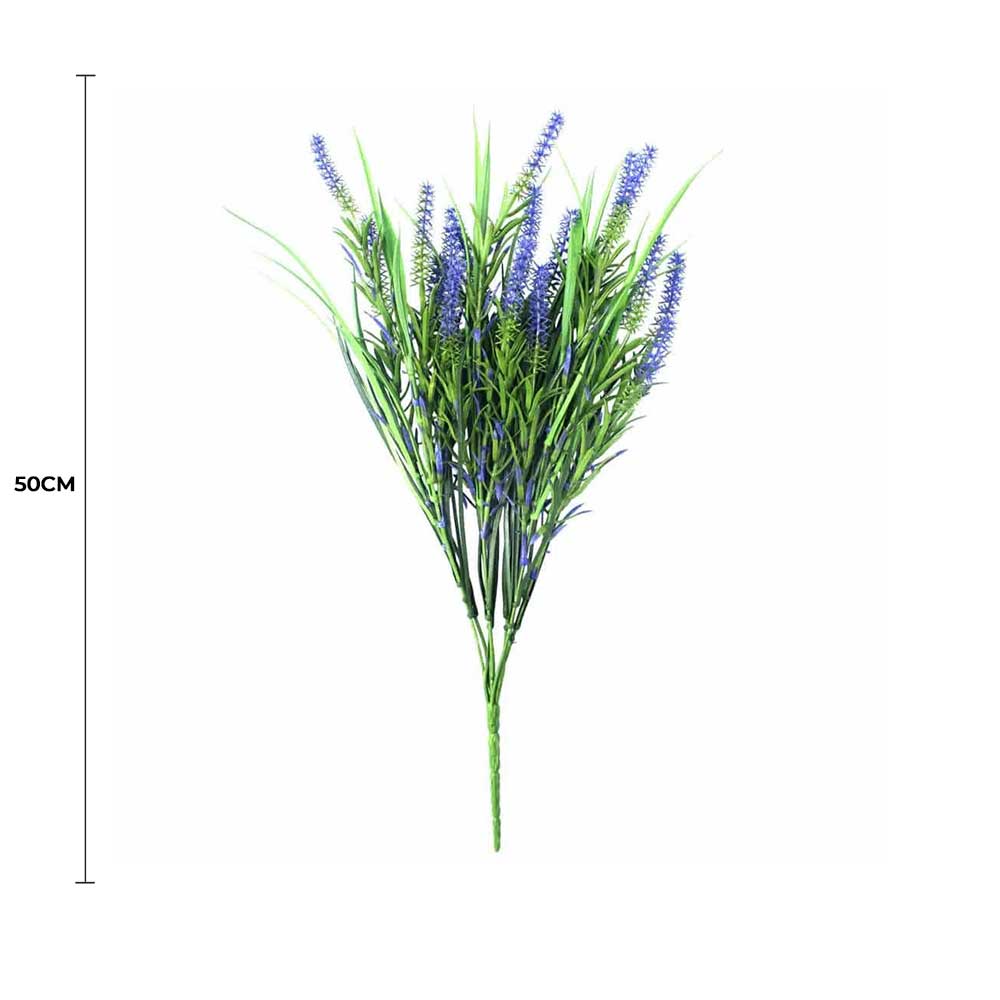 Artificial Lavender Plant - Purple, 50cm Long Stem, UV Resistant, Grassy Foliage - SuperSaverAU - view 2