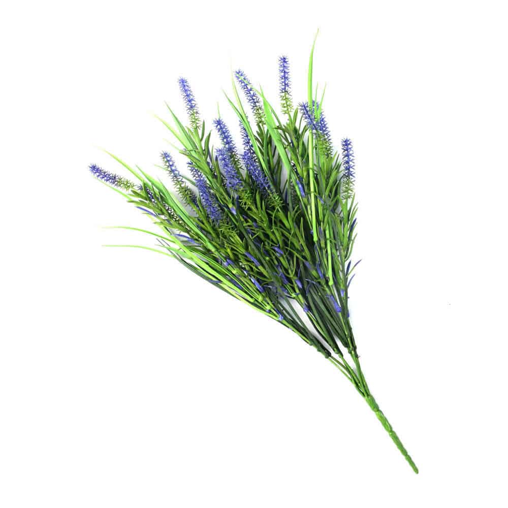 Artificial Lavender Plant - Purple, 50cm Long Stem, UV Resistant, Grassy Foliage