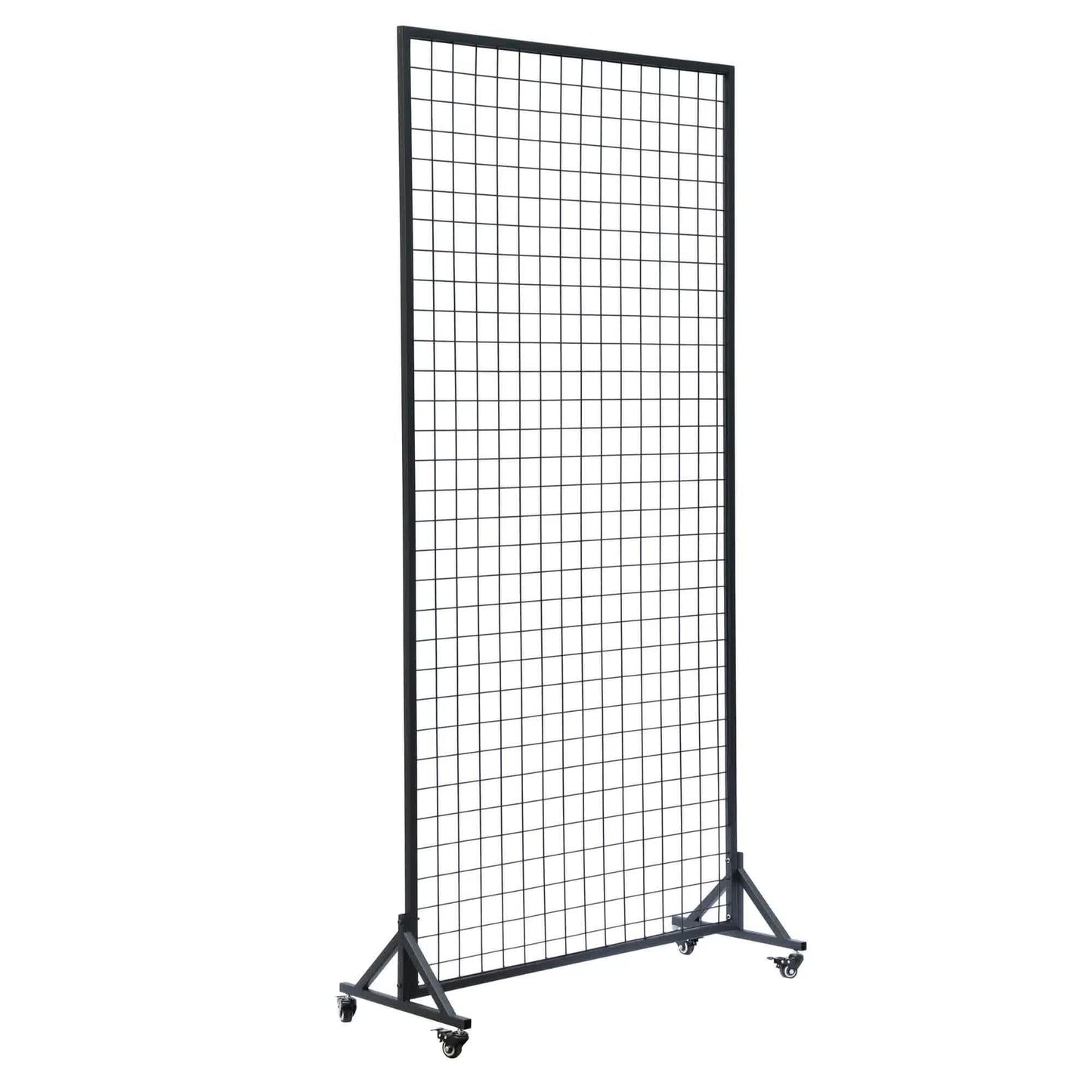 Flower Wall Stand on Wheels 2m x 1m - Portable Event Screen, Black Mesh Frame
