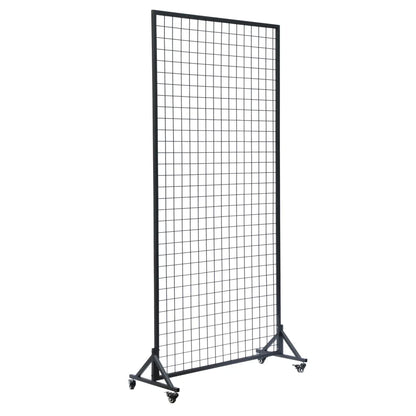 Flower Wall Stand on Wheels 2m x 1m - Portable Event Screen, Black Mesh Frame