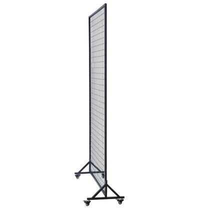 Flower Wall Stand on Wheels 2m x 1m - Portable Event Screen, Black Mesh Frame