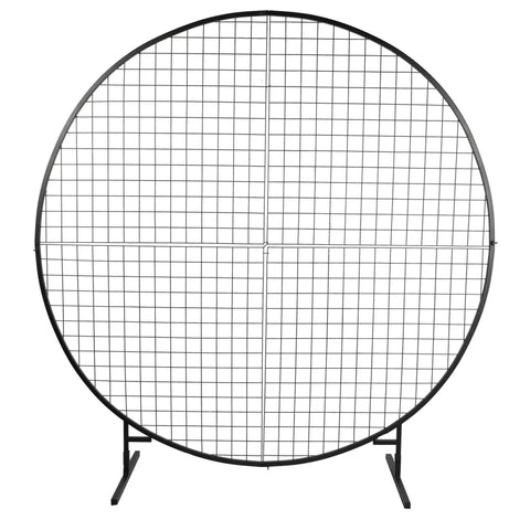 Circular Black Flower Wall Stand 2m - Elegant Event Backdrop, DIY Assembly - SuperSaverAU - view 1