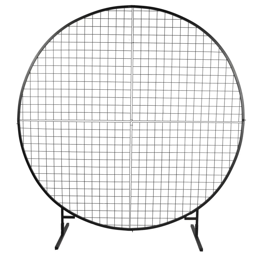 Circular Black Flower Wall Stand 2m - Elegant Event Backdrop, DIY Assembly - SuperSaverAU - view 1