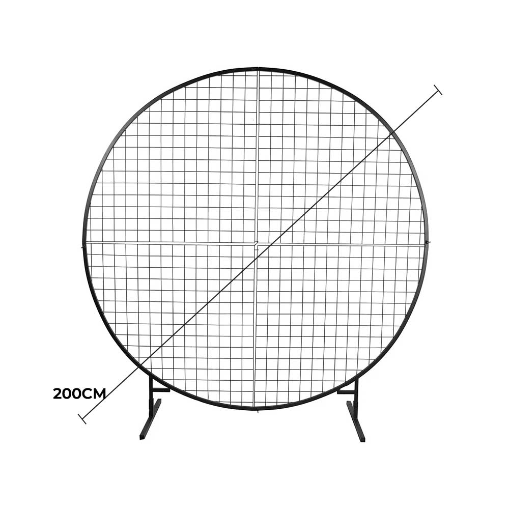 Circular Black Flower Wall Stand 2m - Elegant Event Backdrop, DIY Assembly - SuperSaverAU - view 2