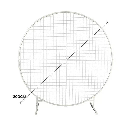Circular White Flower Wall Stand 2m Diameter - Elegant Event Backdrop - SuperSaverAU - view 2