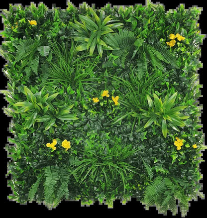 Artificial Yellow Rose Vertical Garden Wall UV Stabilised 25cm x 25cm Sample
