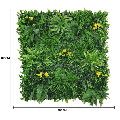 Artificial Yellow Rose Vertical Garden Wall UV Stabilised 25cm x 25cm Sample