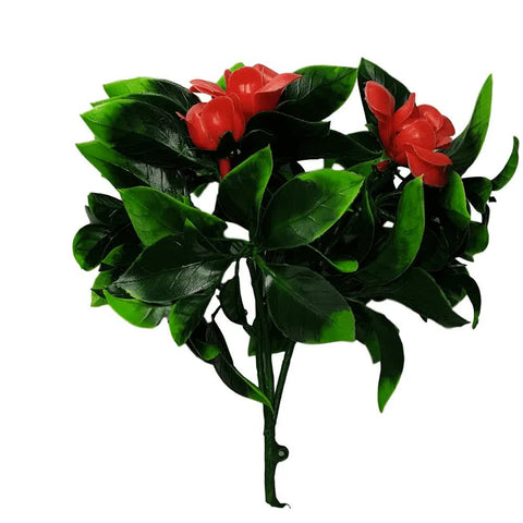 Artificial Flowering Red Rose Jasmine Stem UV Resistant 30cm - Lifelike Decor - SuperSaverAU - view 1
