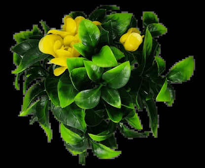 Artificial Flowering Yellow Rose Jasmine Stem UV Resistant 30cm