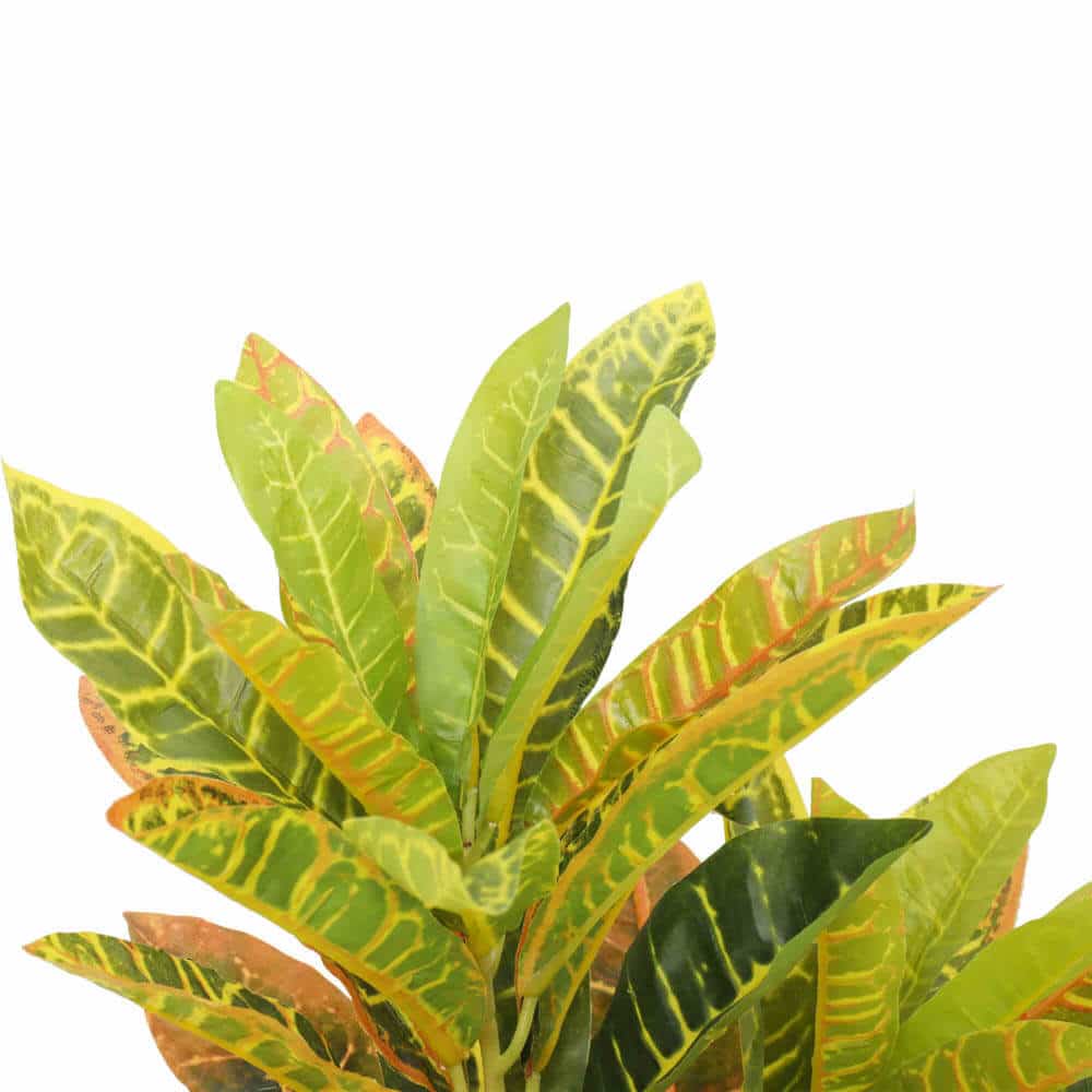 Stunning Yellow/Red Potted Croton 55cm - Elegant Indoor/Outdoor Faux Plant - SuperSaverAU - view 4