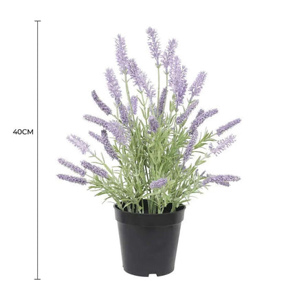 Potted Artificial Lavender Plant 40cm - Indoor/Outdoor, Elegant Decor