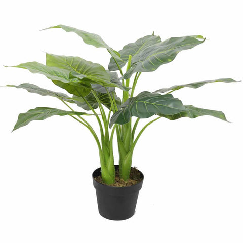 Artificial Potted Taro Plant - Faux Elephant Ear, 70cm, Indoor Decor - SuperSaverAU - view 1