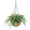 Faux Boston Fern Potted Artificial Hanging Basket 20cm - Indoor/Outdoor Use - SuperSaverAU - view 1