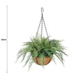 Faux Boston Fern Potted Artificial Hanging Basket 20cm - Indoor/Outdoor Use - SuperSaverAU - view 2