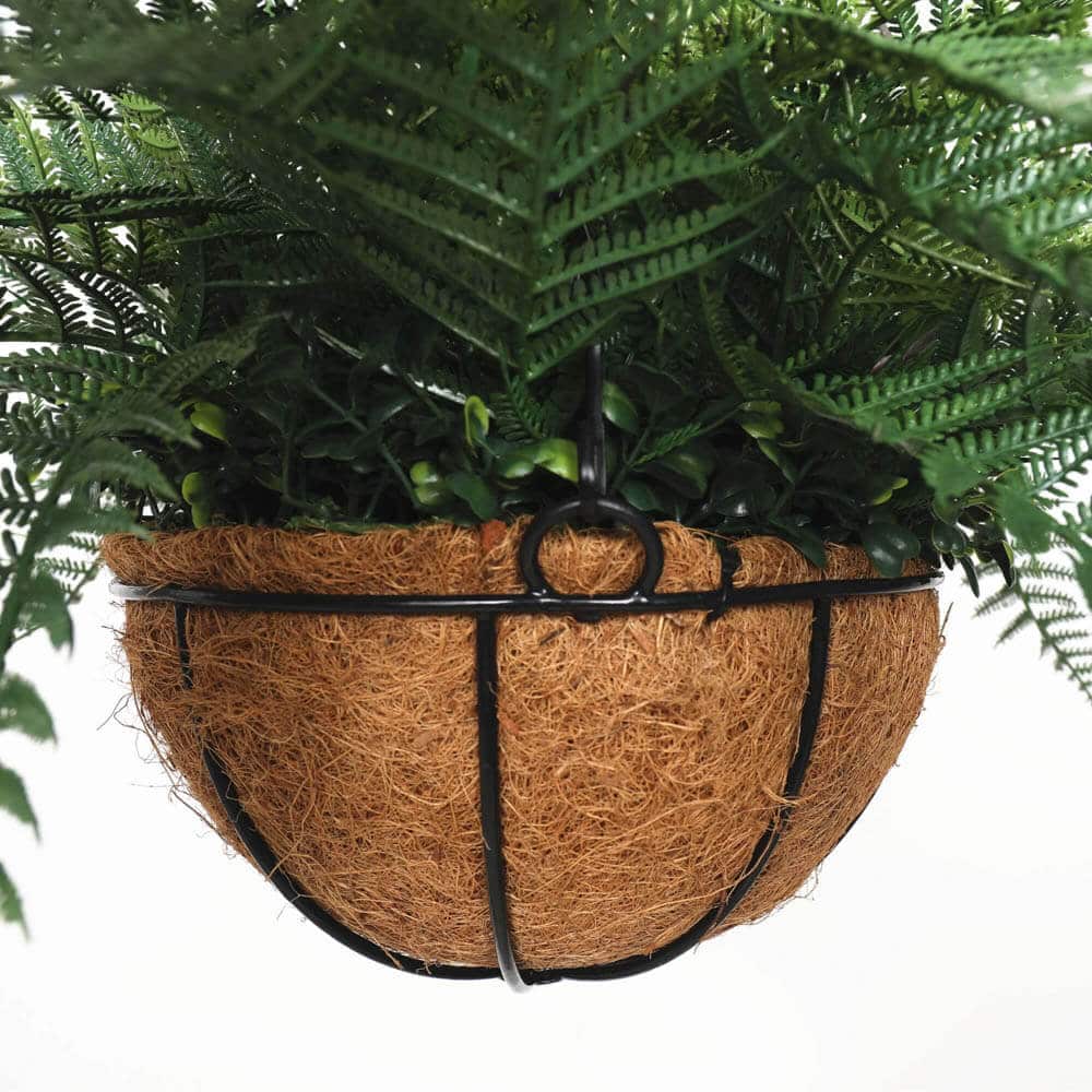 Faux Boston Fern Potted Artificial Hanging Basket 20cm - Indoor/Outdoor Use - SuperSaverAU - view 3