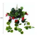 Designer Plants Artificial Geranium Hanging Bush with Red Flowers 60cm - UV Resistant, Low Maintenance - SuperSaverAU - view 2