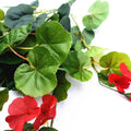 Designer Plants Artificial Geranium Hanging Bush with Red Flowers 60cm - UV Resistant, Low Maintenance - SuperSaverAU - view 4