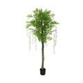 Premium Artificial Hanging Plant Arrangement 100cm x 30cm, Tropical Flowers, Low Maintenance - SuperSaverAU - view 1