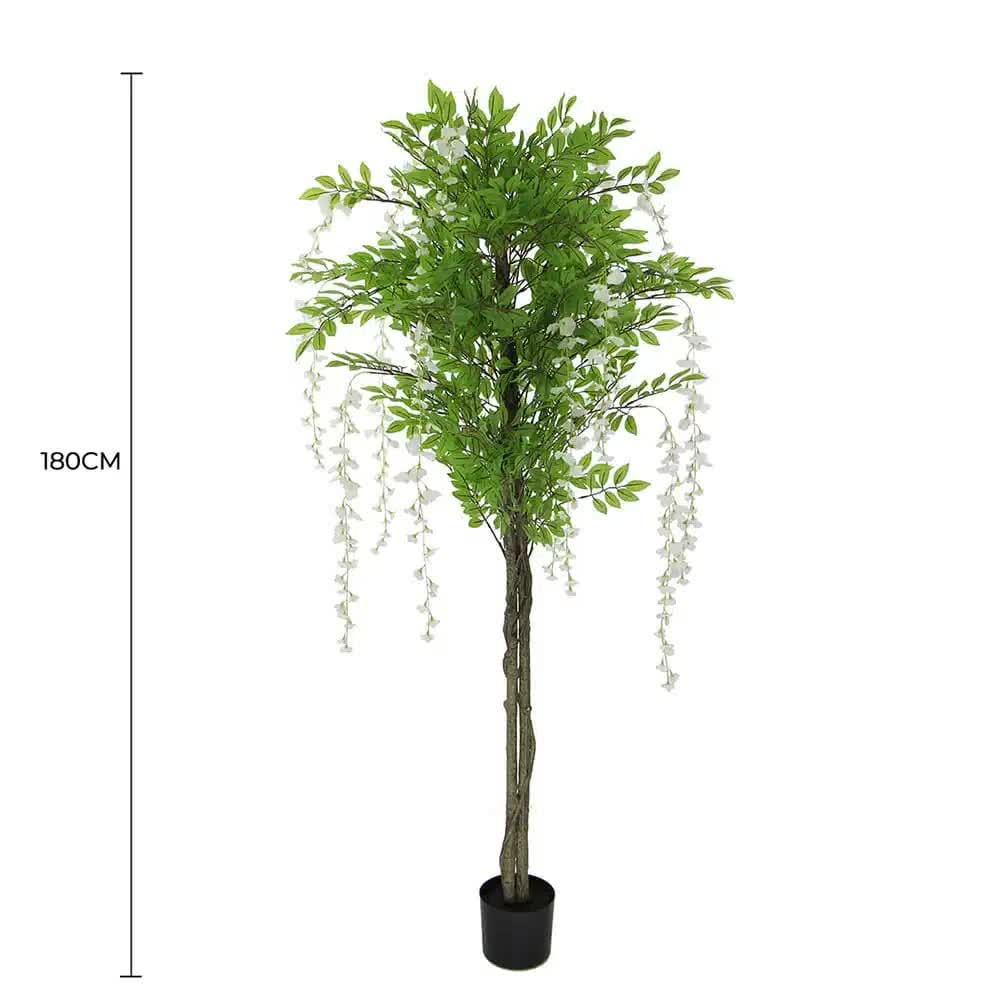 Premium Artificial Hanging Plant Arrangement 100cm x 30cm, Tropical Flowers, Low Maintenance - SuperSaverAU - view 2