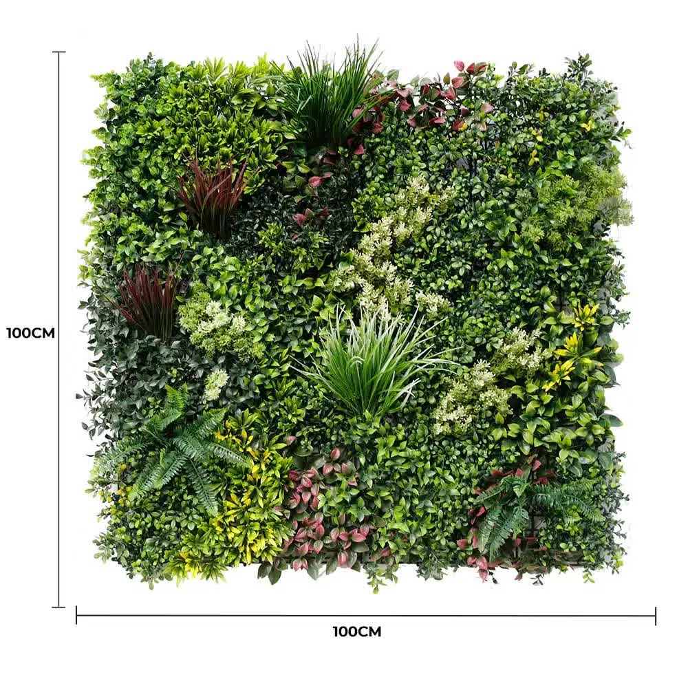 Evergreen Rainforest Green Wall 1m x 1m UV Resistant Artificial Vertical Garden - SuperSaverAU - view 2