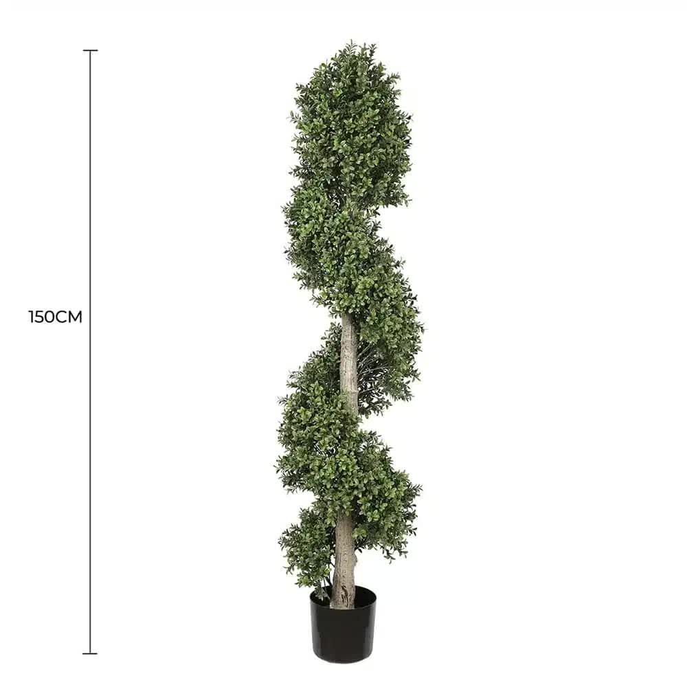 Artificial Spiral Topiary Tree 150cm High - Outdoor Suitable, UV Resistant - SuperSaverAU - view 2