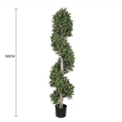 Artificial Spiral Topiary Tree 150cm High - Outdoor Suitable, UV Resistant