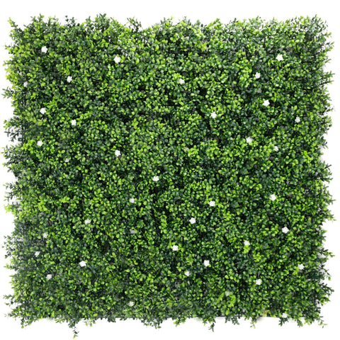 Designer Plants Luxury Flowering Artificial Buxus Hedge Panel UV Resistant 1m x 1m - SuperSaverAU - view 1