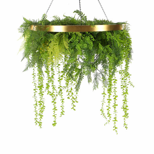 Hanging Artificial Green Wall Disc 80cm - UV Resistant, Lightweight, Easy to Hang