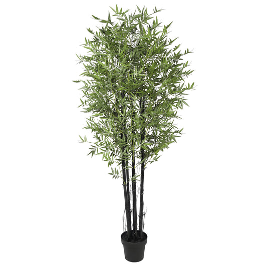 Designer Plants Potted Artificial Black Bamboo 180cm UV Resistant, Lifelike Foliage